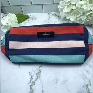 Kate Spade Medium Davie Multi Stripe Canvas Cosmetic Bag